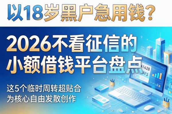 18岁黑户急用钱?2026不看征信的小额借钱平台盘点,这5个临时周转超贴合