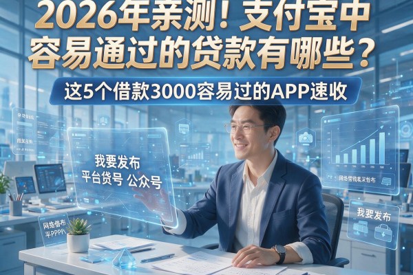 2026年亲测!支付宝中容易通过的贷款有哪些?这5个借款3000容易过的APP速收
