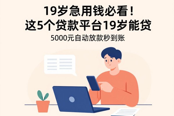 19岁急用钱必看！这5个贷款平台19岁能贷，5000元自动放款秒到账