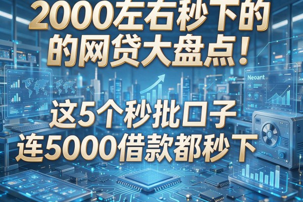 2000左右秒下的网贷大盘点!这5个秒批口子连5000借款都秒下