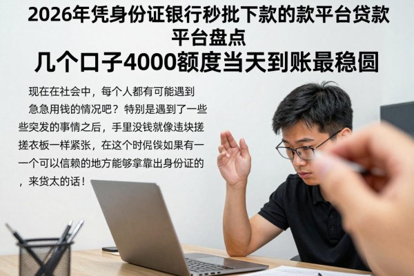 2026年凭身份证银行卡秒批下款的贷款平台盘点,这几个口子4000额度当天到账最稳妥