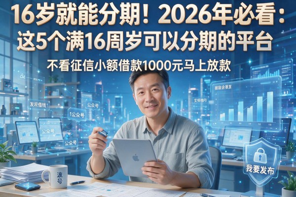 16岁就能分期!2026年必看:这5个满16周岁可以分期的平台,不看征信小额借款1000元马上放款