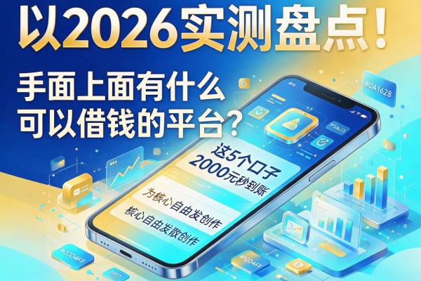 2026实测盘点!手机上面有什么可以借钱的平台?这5个口子2000元秒到账