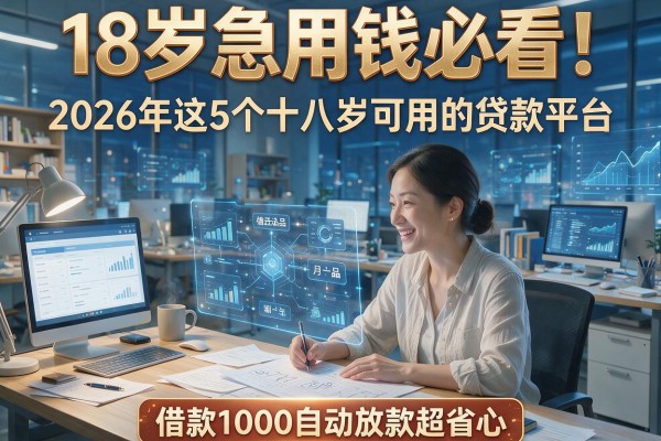 18岁急用钱必看！2026年这5个十八岁可用的贷款平台，借款1000自动放款超省心