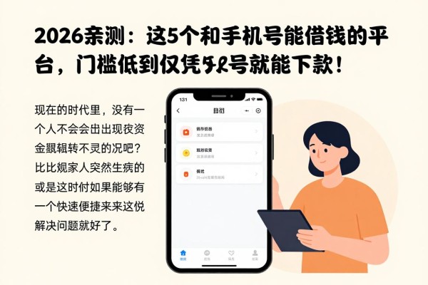 2026亲测：这5个利用手机号能借钱的平台，门槛低到仅凭手机号就能下款！