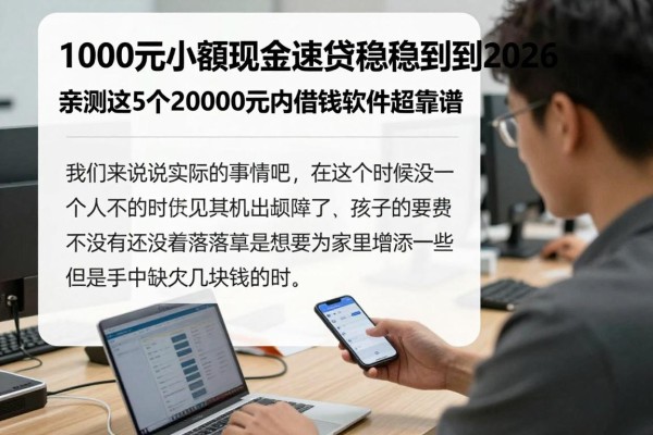 1000元小额现金速贷稳稳借到2026！亲测这5个20000元内借钱软件超靠谱