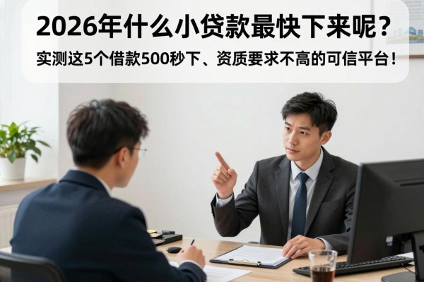 2026年什么小额贷款最快下来呢?实测这5个借款500秒下、资质要求不高的可信平台!