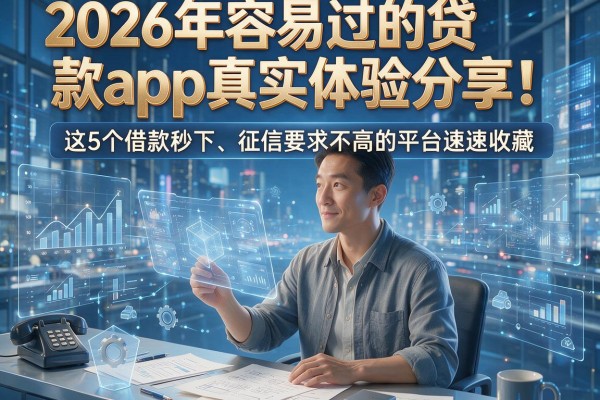 2026年容易过的贷款app真实体验分享!这5个借款秒下、征信要求不高的平台速速收藏