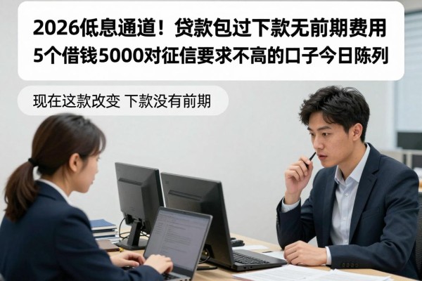 2026低息通道！贷款包过下款无前期费用，5个借钱5000对征信要求不高的口子今日陈列