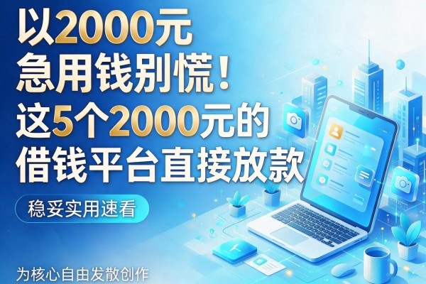 2000元急用钱别慌!这5个2000元的借钱平台直接放款,稳妥实用速看