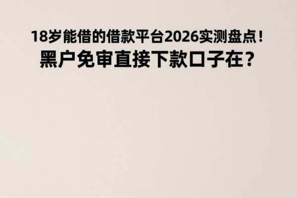 18岁能借的借款平台2026实测盘点!黑户免审直接下款口子都在这