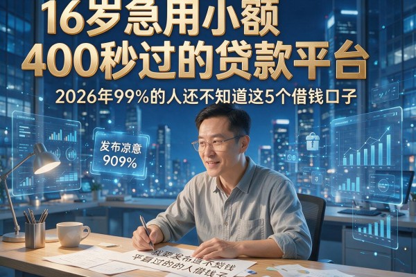 16岁急用小额400秒过的贷款平台,2026年99%的人还不知道这5个借钱口子!