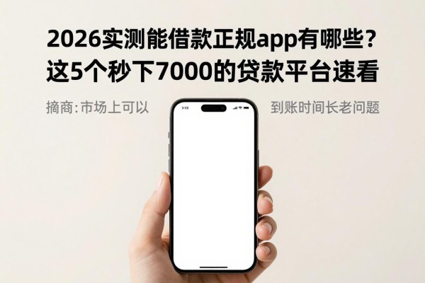 2026实测能借款的正规app有哪些?这5个秒下7000的贷款平台速看