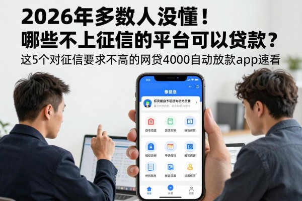 2026年多数人没懂！哪些不上征信的平台可以贷款？这5个对征信要求不高的网贷4000自动放款app速看