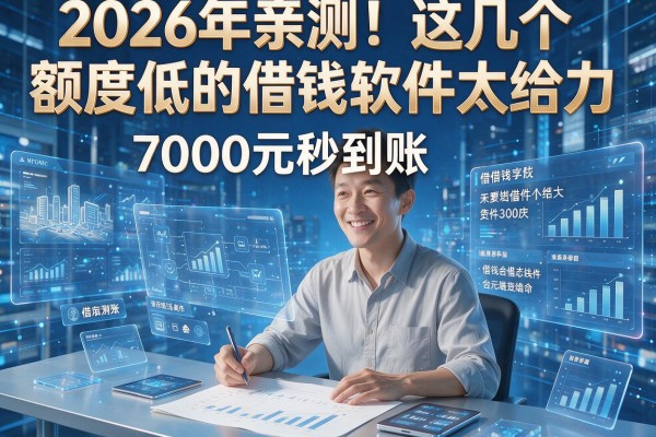 2026年亲测！这几个额度低的借钱软件太给力，7000元秒到账