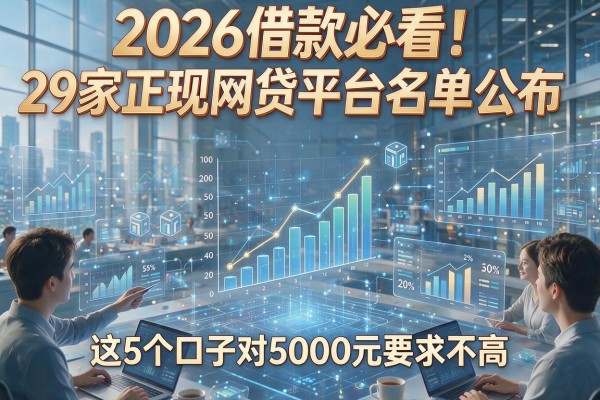 2026借款必看!29家正规网贷平台名单公布,这5个口子对5000元要求不高