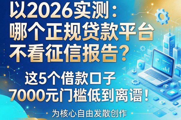 2026实测：哪个正规贷款平台不看征信报告？这5个借款口子7000元门槛低到离谱！