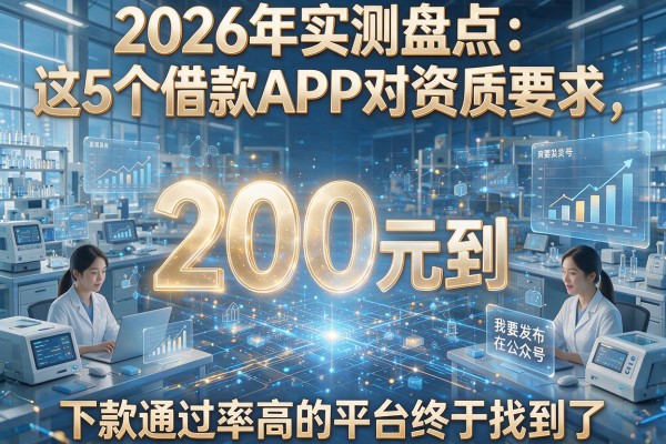 2026年实测盘点：这5个借款APP对资质要求，200元到，下款通过率高的平台终于找到了