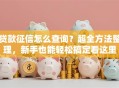 贷款征信怎么查询？超全方法整理，新手也能轻松搞定看这里