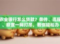 农业银行怎么贷款？条件、流程、额度一网打尽，教你轻松办