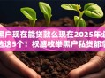 黑户现在能贷款么现在2025年必选这5个！权威枚举黑户私贷都拿不到了