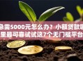 急需5000元怎么办？小额贷款哪里最可靠试试这7个无门槛平台