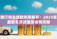 建行购车贷款利率解析：2023年最新车贷政策及省钱攻略