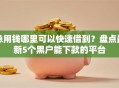急用钱哪里可以快速借到？盘点最新5个黑户能下款的平台