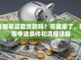 有烟草证能贷款吗？答案来了，附带申请条件和流程详解