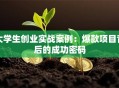大学生创业实战案例：爆款项目背后的成功密码