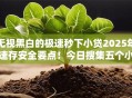 无视黑白的极速秒下小贷2025年速存安全要点！今日搜集五个小额贷款口子不查征信