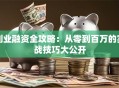 创业融资全攻略：从零到百万的实战技巧大公开