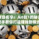 创业项目名字：从0到1的秘诀，手把手教你打造赚钱新模式！