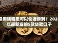 急用钱哪里可以快速借到？2026年最新发的5款贷款口子
