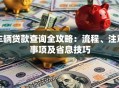 车辆贷款查询全攻略：流程、注意事项及省息技巧
