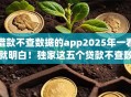 借款不查数据的app2025年一看就明白！独家这五个贷款不查数据的平台