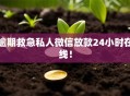 逾期救急私人微信放款24小时在线！