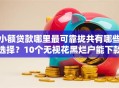 小额贷款哪里最可靠拢共有哪些选择？10个无视花黑烂户能下款的网贷详解
