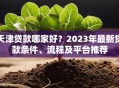 天津贷款哪家好？2023年最新贷款条件、流程及平台推荐