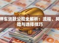 押车贷款公司全解析：流程、风险与选择技巧