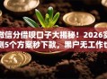微信分借呗口子大揭秘！2026实测5个方案秒下款，黑户无工作也能低门槛过审！
