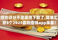 综合评分不足居然下款了,简单汇总5个2025最新借钱app来袭！
