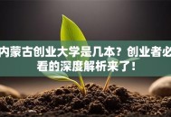 内蒙古创业大学是几本？创业者必看的深度解析来了！