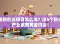 最新创业项目怎么选？这5个新兴产业藏着黄金机会！