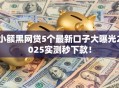 小额黑网贷5个最新口子大曝光2025实测秒下款！