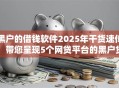 黑户的借钱软件2025年干货速传！带您呈现5个网贷平台的黑户贷款口子
