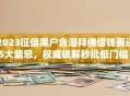 2023征信黑户含泪拜佛借钱要还5大禁忌，权威破解秒批低门槛！