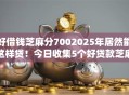 好借钱芝麻分7002025年居然能这样贷！今日收集5个好贷款芝麻分七百度口子