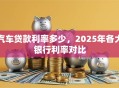汽车贷款利率多少，2025年各大银行利率对比