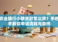农业银行小额贷款怎么贷？手把手教你申请流程与条件